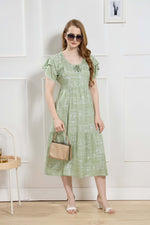 Rayon MAXI FROCK Model Nighties | Fancy Petal Sleeve | Fancy Neck & Side Pocket | Pleated Frock MAXI Style | Trendy Collection's for Stylish Women & Teenage Girl (FSF)