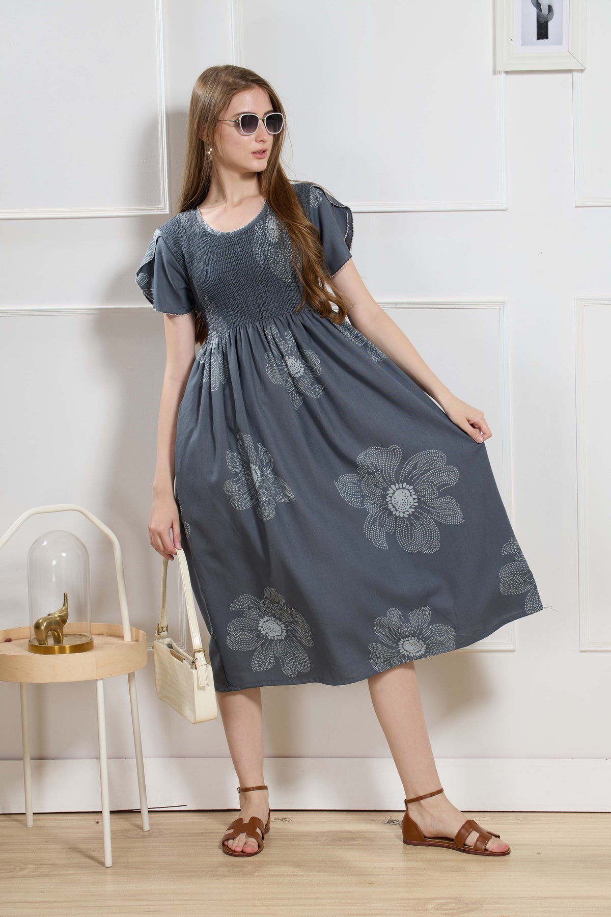 New Stylish Alpine Smocking Maxi Frock Model Nightgown for trendy Women's & Teenage Girl's (ASM)