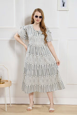 Rayon MAXI FROCK Model Nighties | Fancy Petal Sleeve | Fancy Neck & Side Pocket | Pleated Frock MAXI Style | Trendy Collection's for Stylish Women & Teenage Girl (FSF)