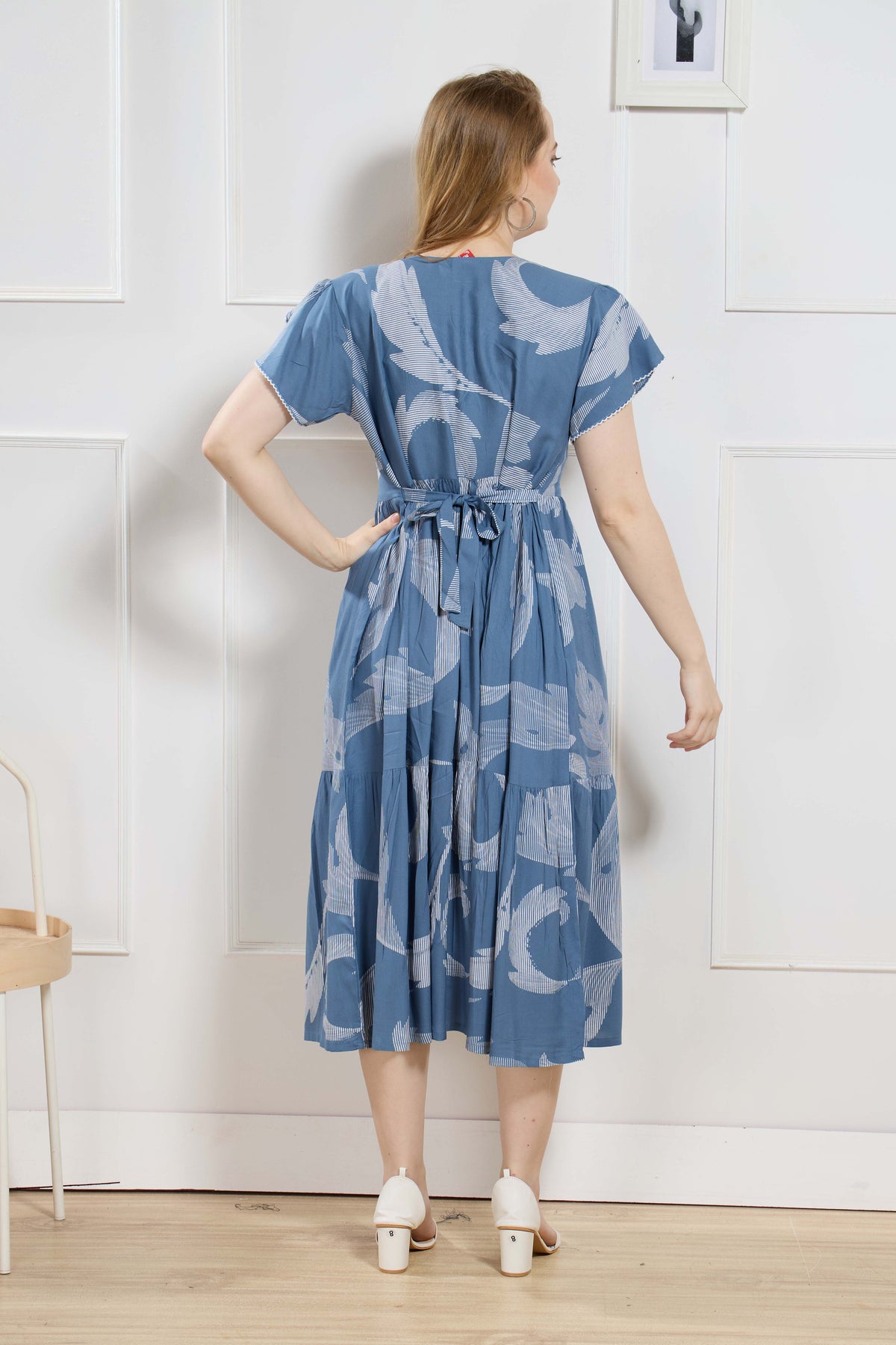 Rayon MAXI FROCK Model Nighties | Fancy Petal Sleeve | Fancy Neck & Side Pocket | Pleated Frock MAXI Style | Trendy Collection's for Stylish Women & Teenage Girl (FSF)