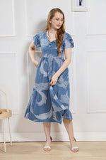 Rayon MAXI FROCK Model Nighties | Fancy Petal Sleeve | Fancy Neck & Side Pocket | Pleated Frock MAXI Style | Trendy Collection's for Stylish Women & Teenage Girl (FSF)