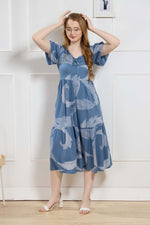 Rayon MAXI FROCK Model Nighties | Fancy Petal Sleeve | Fancy Neck & Side Pocket | Pleated Frock MAXI Style | Trendy Collection's for Stylish Women & Teenage Girl (FSF)