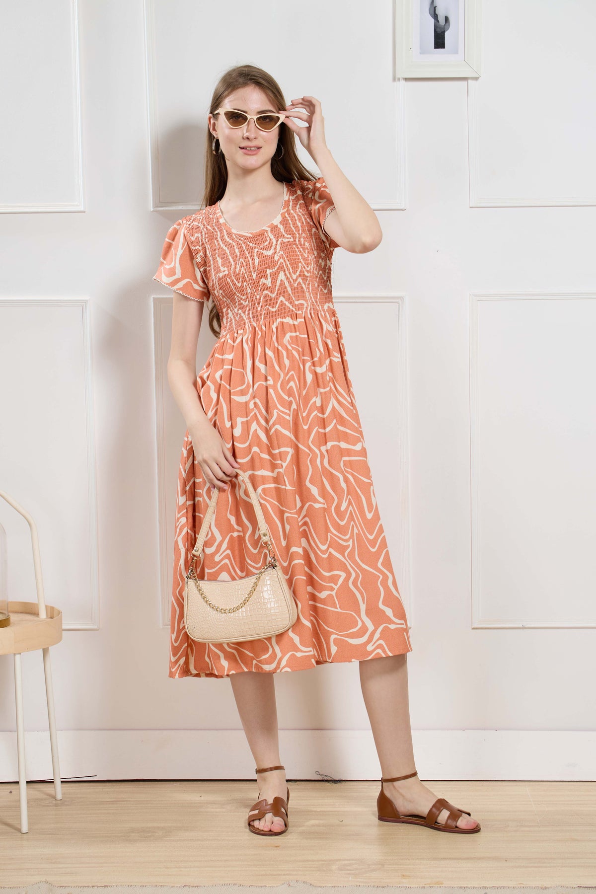 New Stylish Alpine Smocking Maxi Frock Model Nightgown for trendy Women's & Teenage Girl's (ASM)