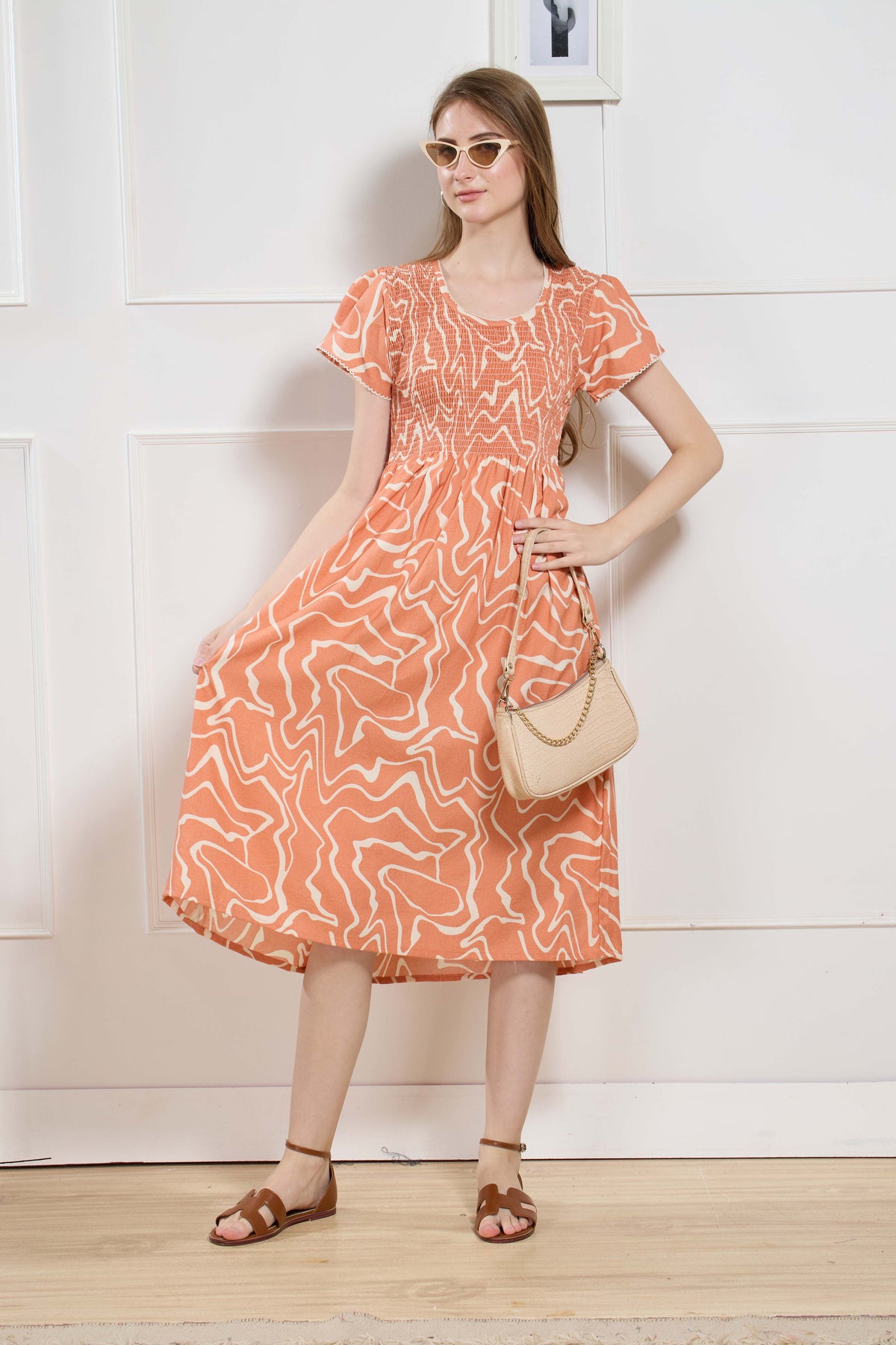 New Stylish Alpine Smocking Maxi Frock Model Nightgown for trendy Women's & Teenage Girl's (ASM)