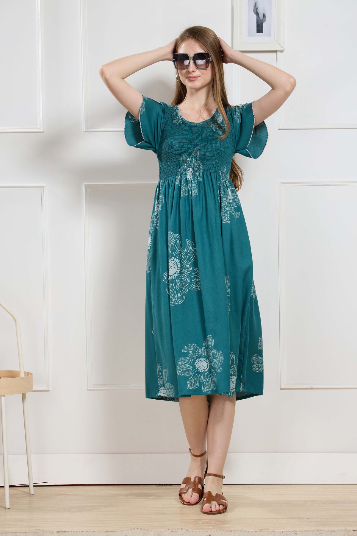 New Stylish Alpine Smocking Maxi Frock Model Nightgown for trendy Women's & Teenage Girl's (ASM)