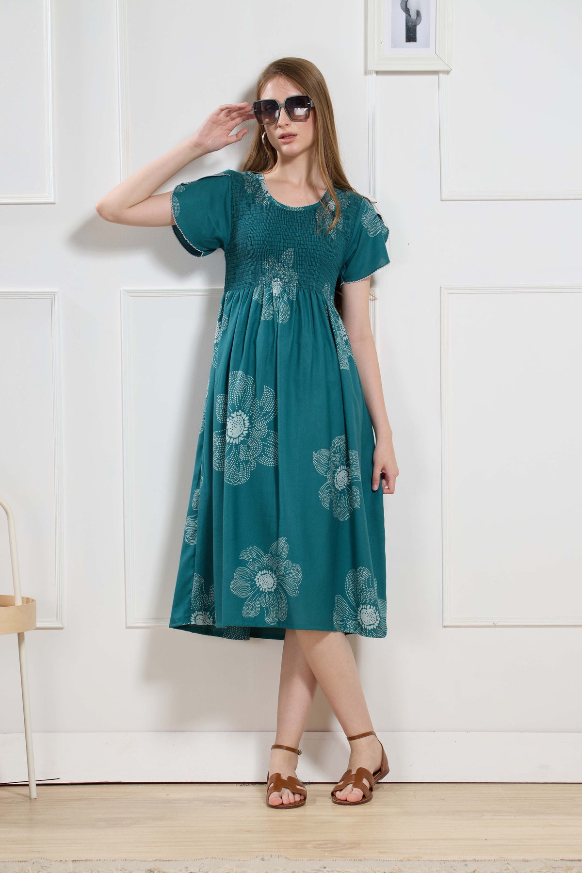 New Stylish Alpine Smocking Maxi Frock Model Nightgown for trendy Women's & Teenage Girl's (ASM)