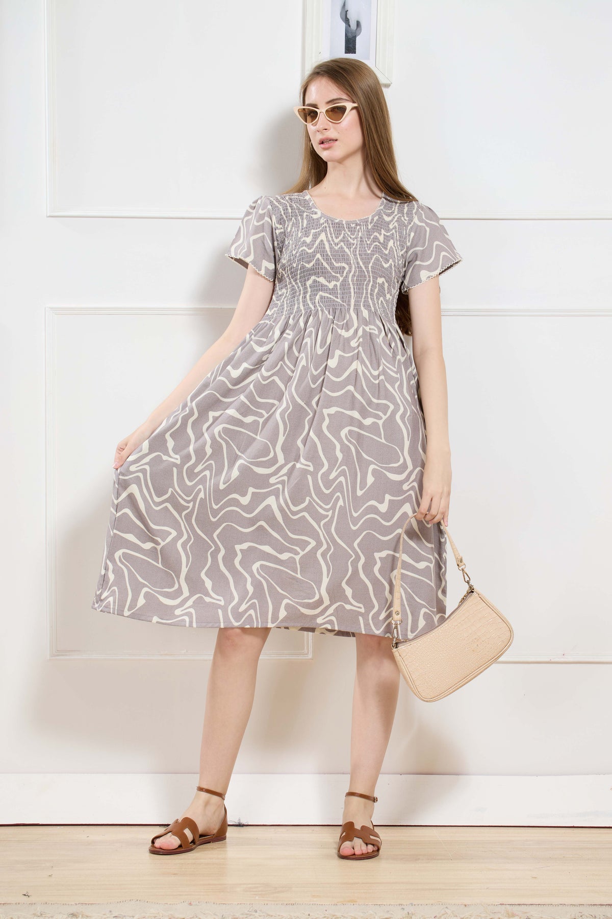 New Stylish Alpine Smocking Maxi Frock Model Nightgown for trendy Women's & Teenage Girl's (ASM)