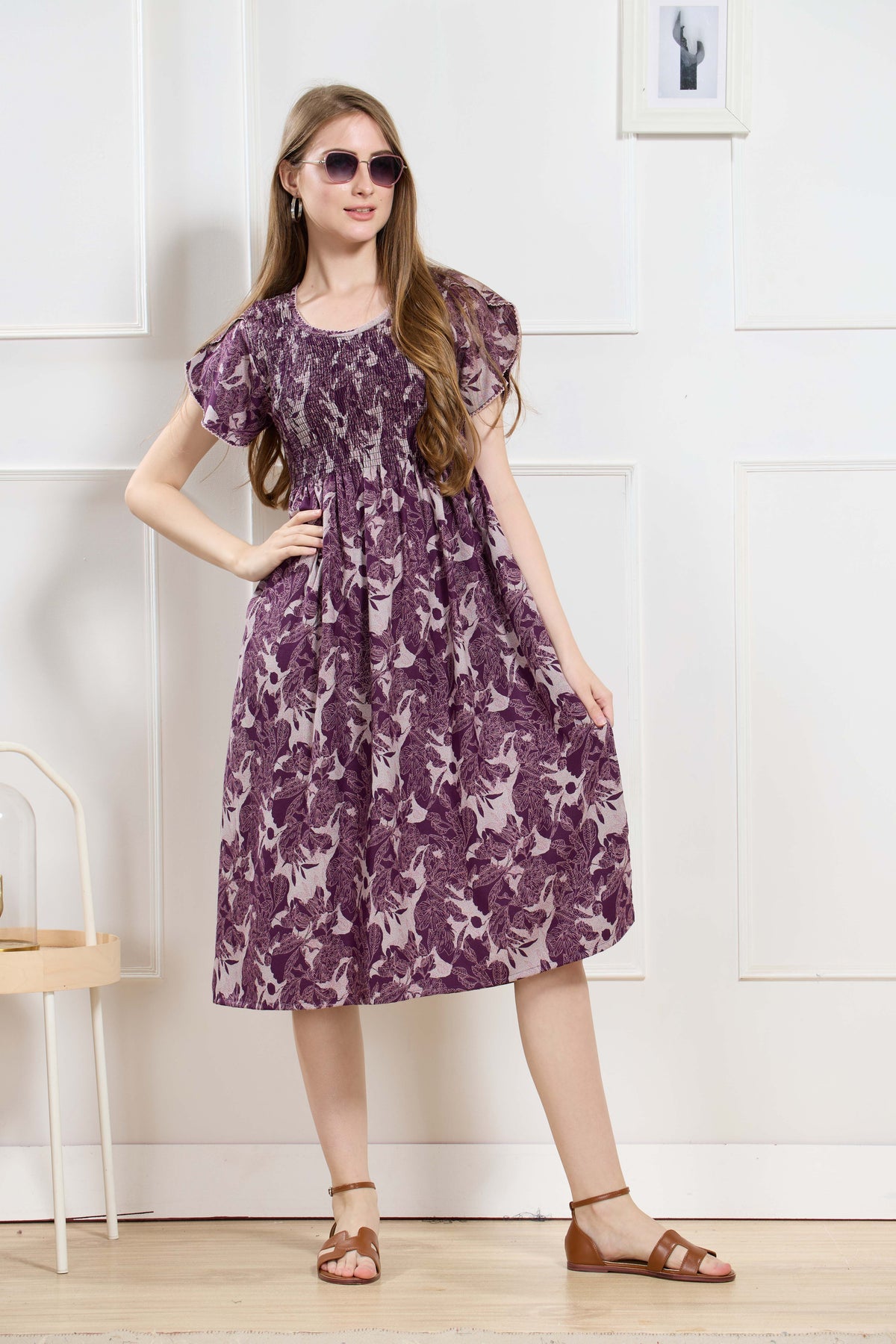 New Stylish Alpine Smocking Maxi Frock Model Nightgown for trendy Women's & Teenage Girl's (ASM)