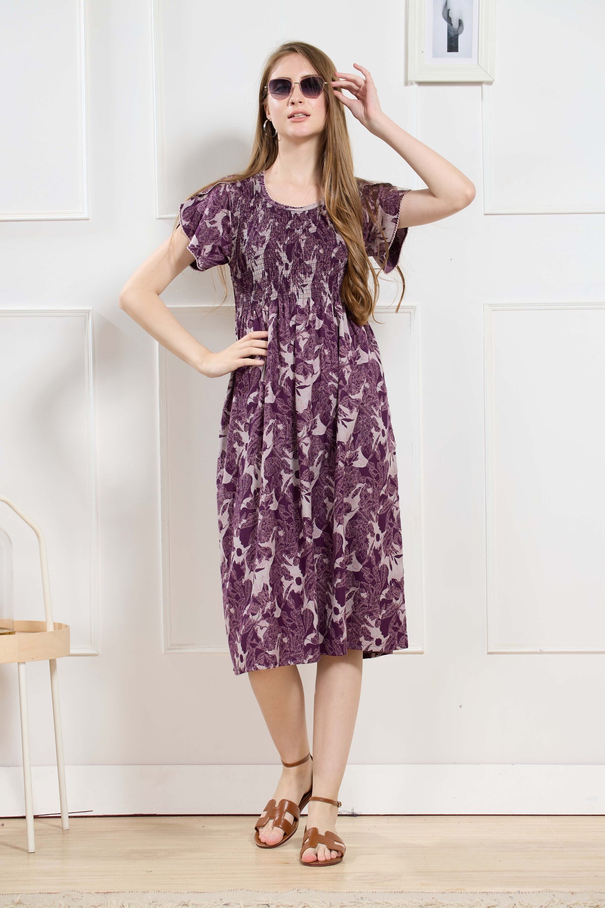 New Stylish Alpine Smocking Maxi Frock Model Nightgown for trendy Women's & Teenage Girl's (ASM)