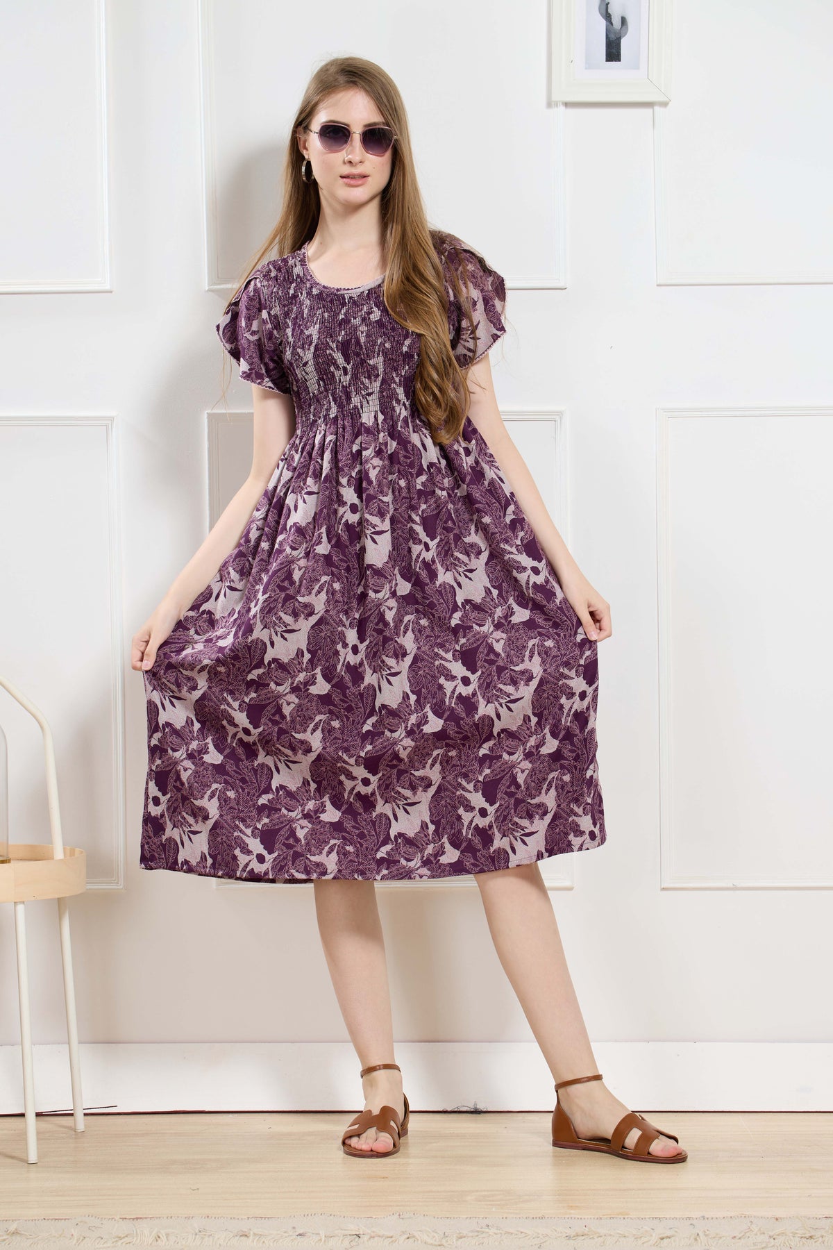 New Stylish Alpine Smocking Maxi Frock Model Nightgown for trendy Women's & Teenage Girl's (ASM)