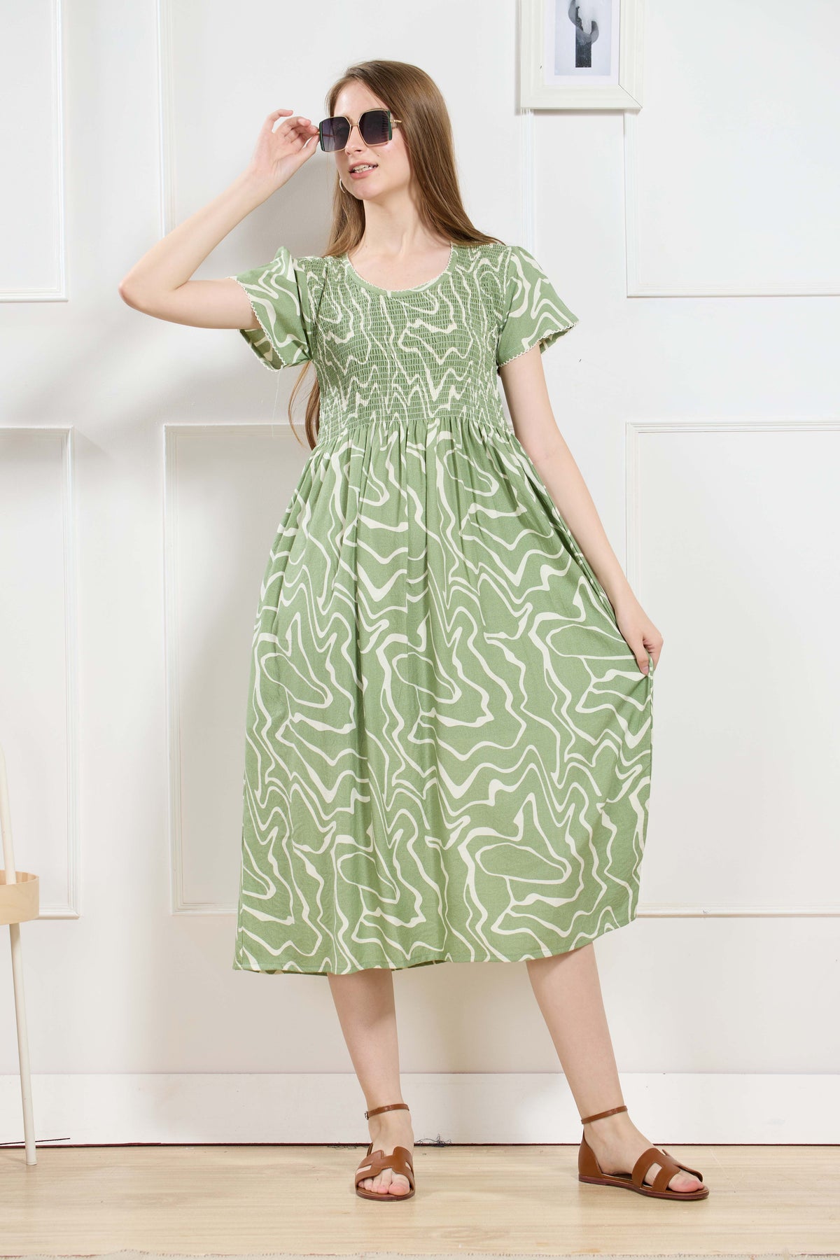 New Stylish Alpine Smocking Maxi Frock Model Nightgown for trendy Women's & Teenage Girl's (ASM)