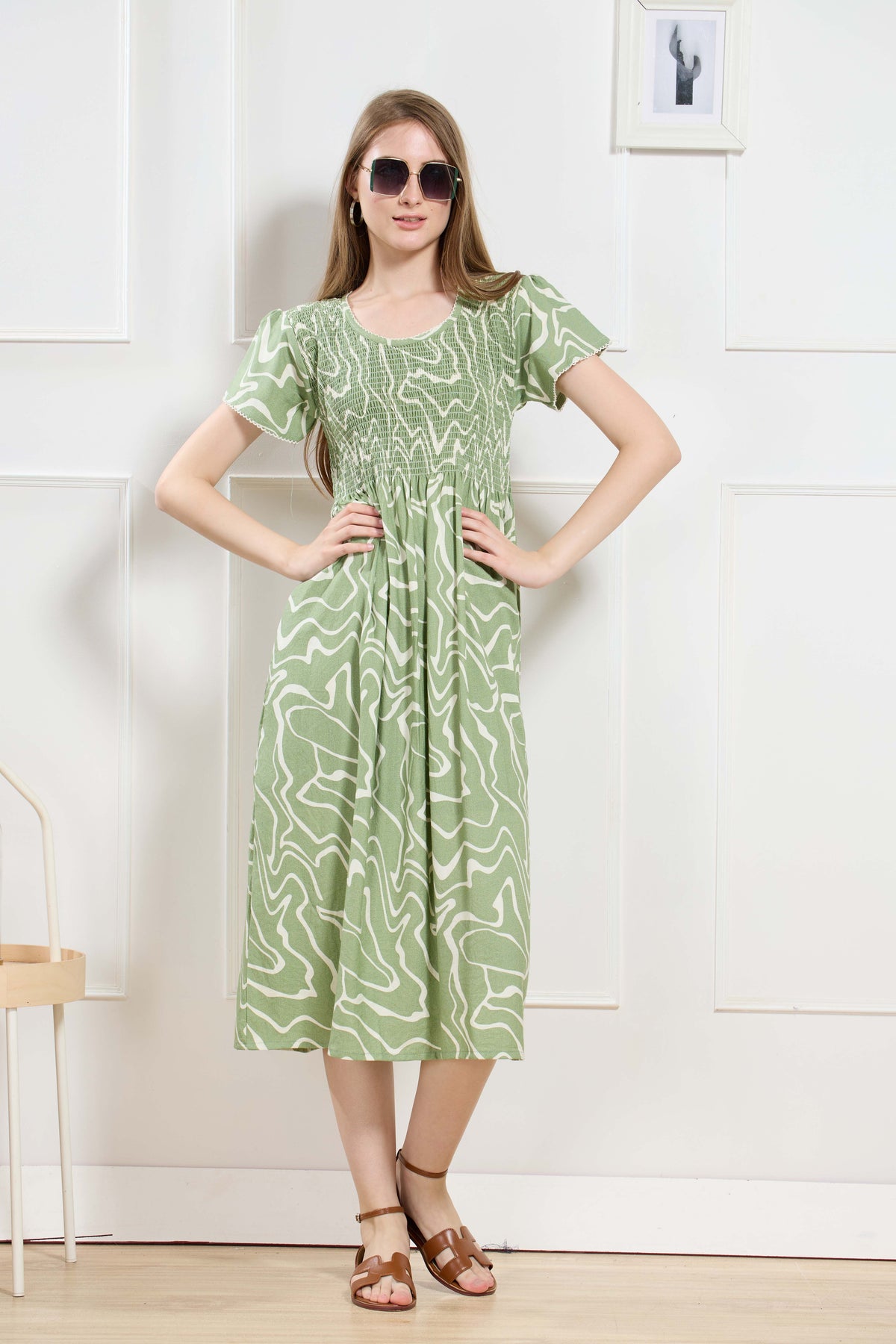 New Stylish Alpine Smocking Maxi Frock Model Nightgown for trendy Women's & Teenage Girl's (ASM)