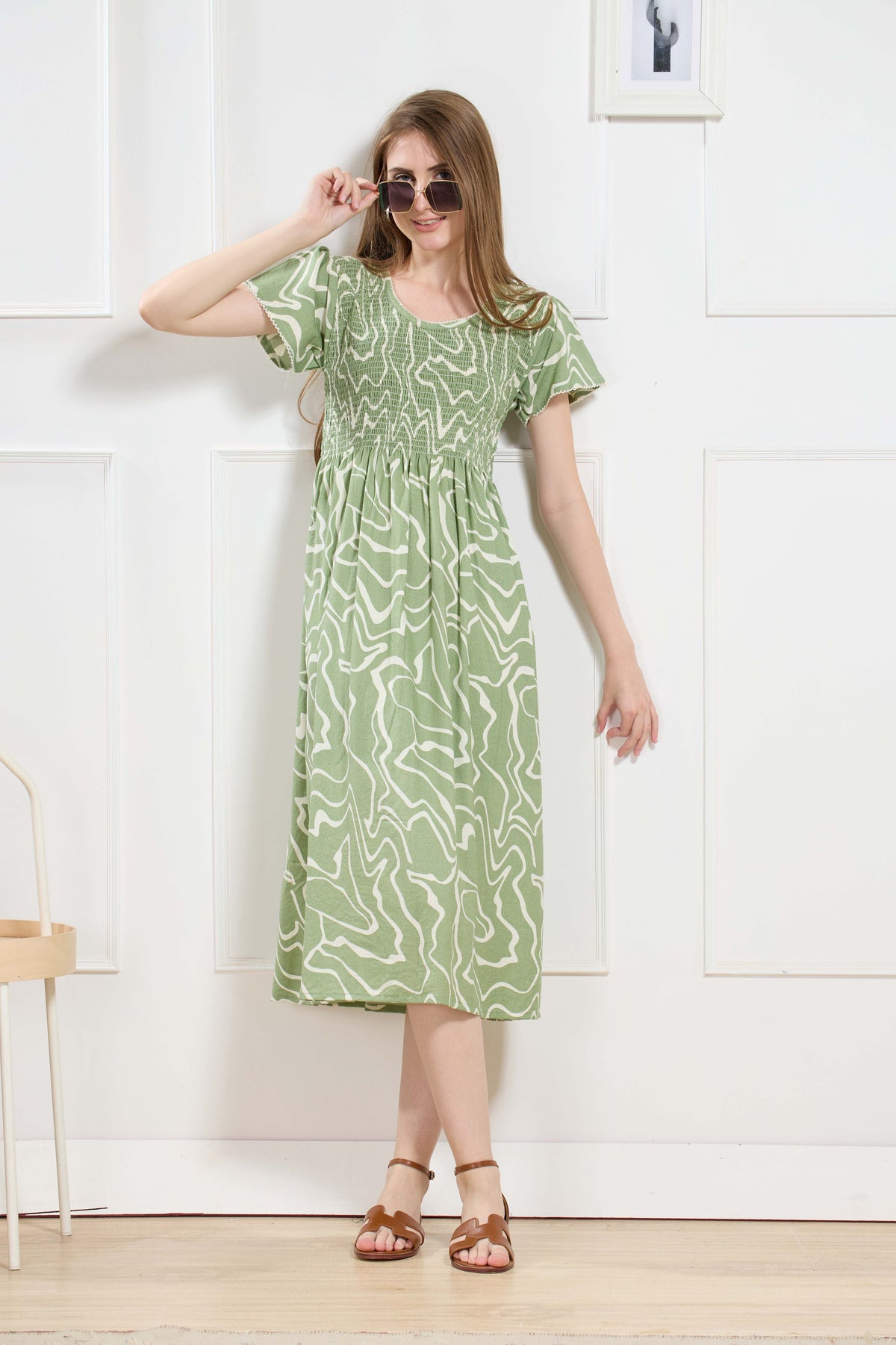 New Stylish Alpine Smocking Maxi Frock Model Nightgown for trendy Women's & Teenage Girl's (ASM)
