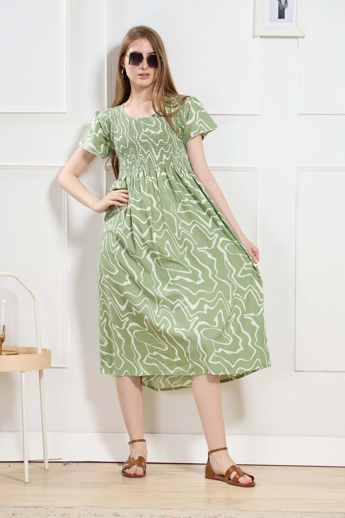 New Stylish Alpine Smocking Maxi Frock Model Nightgown for trendy Women's & Teenage Girl's (ASM)
