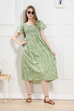 New Stylish Alpine Smocking Maxi Frock Model Nightgown for trendy Women's & Teenage Girl's (ASM)