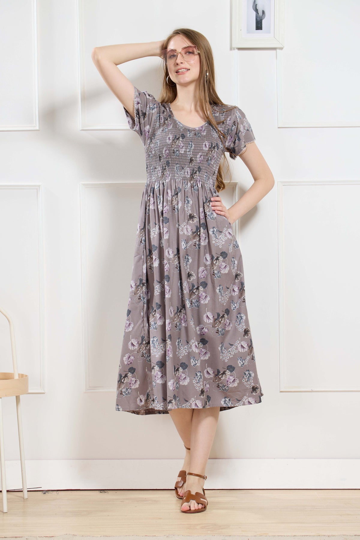 New Stylish Alpine Smocking Maxi Frock Model Nightgown for trendy Women's & Teenage Girl's (ASM)