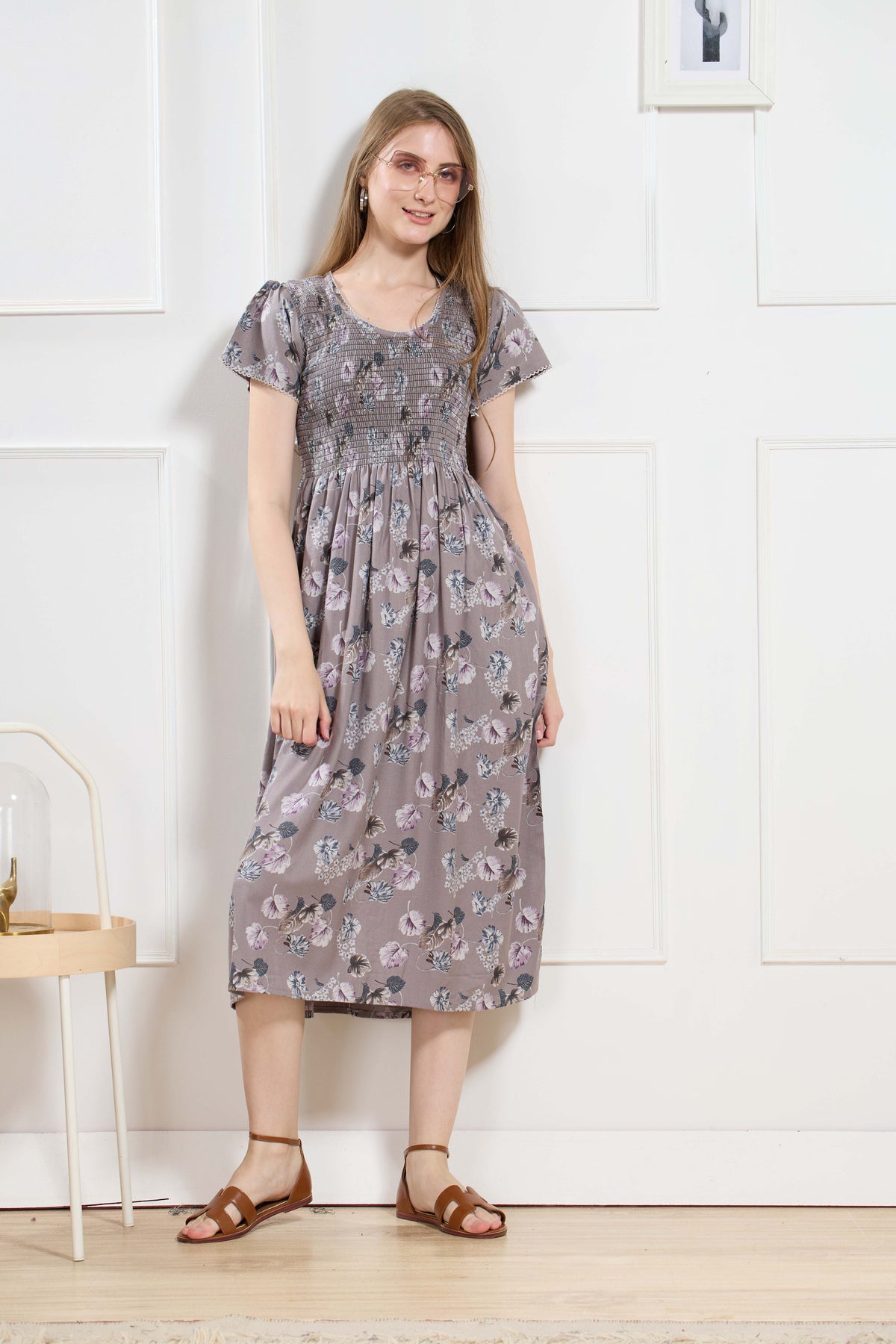 New Stylish Alpine Smocking Maxi Frock Model Nightgown for trendy Women's & Teenage Girl's (ASM)
