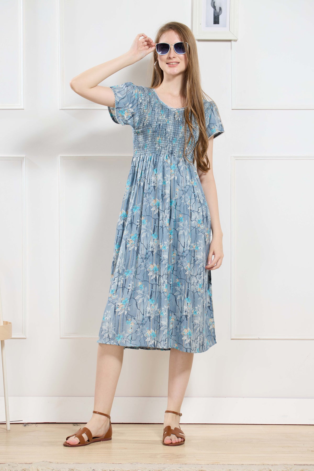 New Stylish Alpine Smocking Maxi Frock Model Nightgown for trendy Women's & Teenage Girl's (ASM)