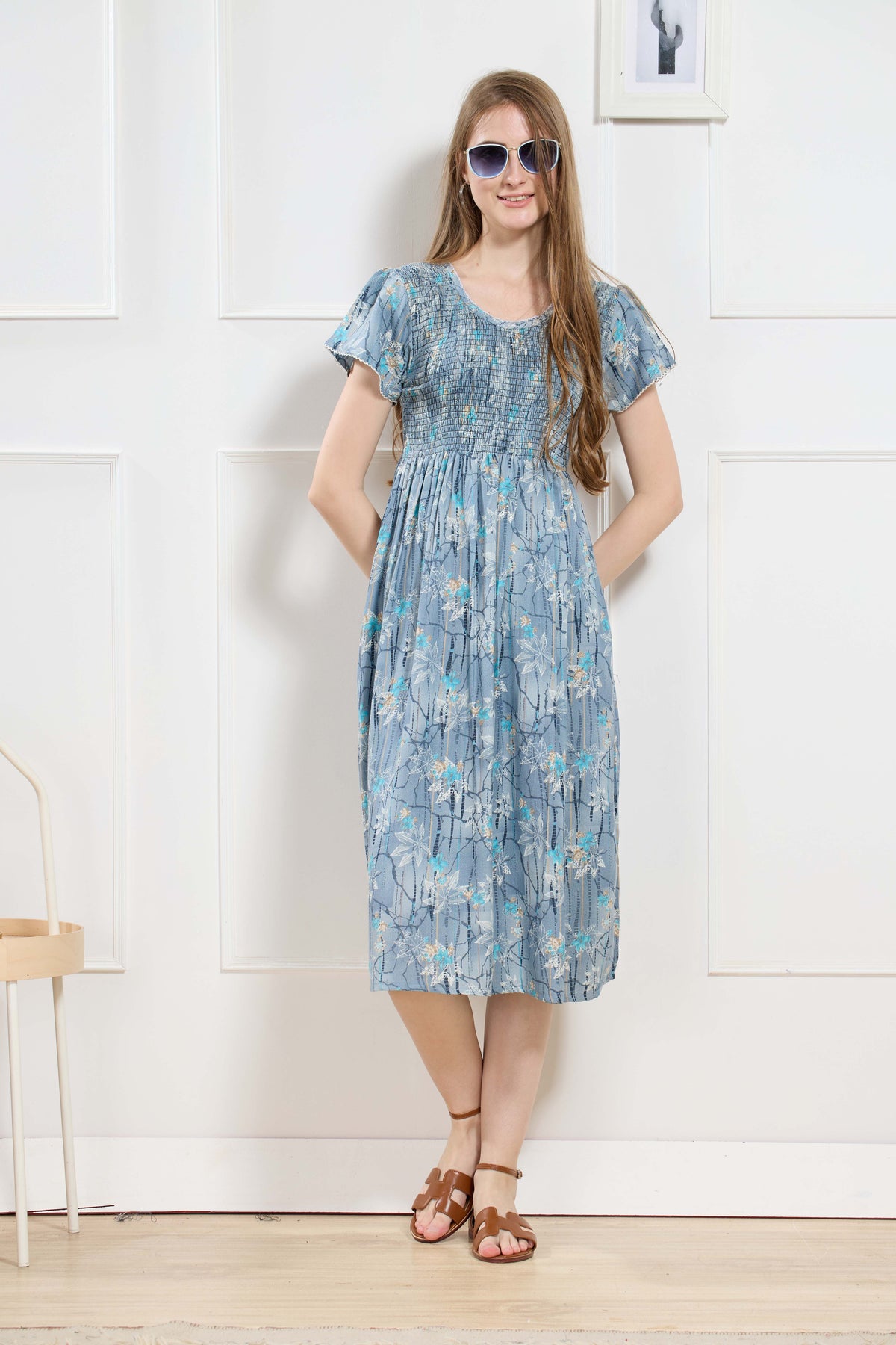 New Stylish Alpine Smocking Maxi Frock Model Nightgown for trendy Women's & Teenage Girl's (ASM)