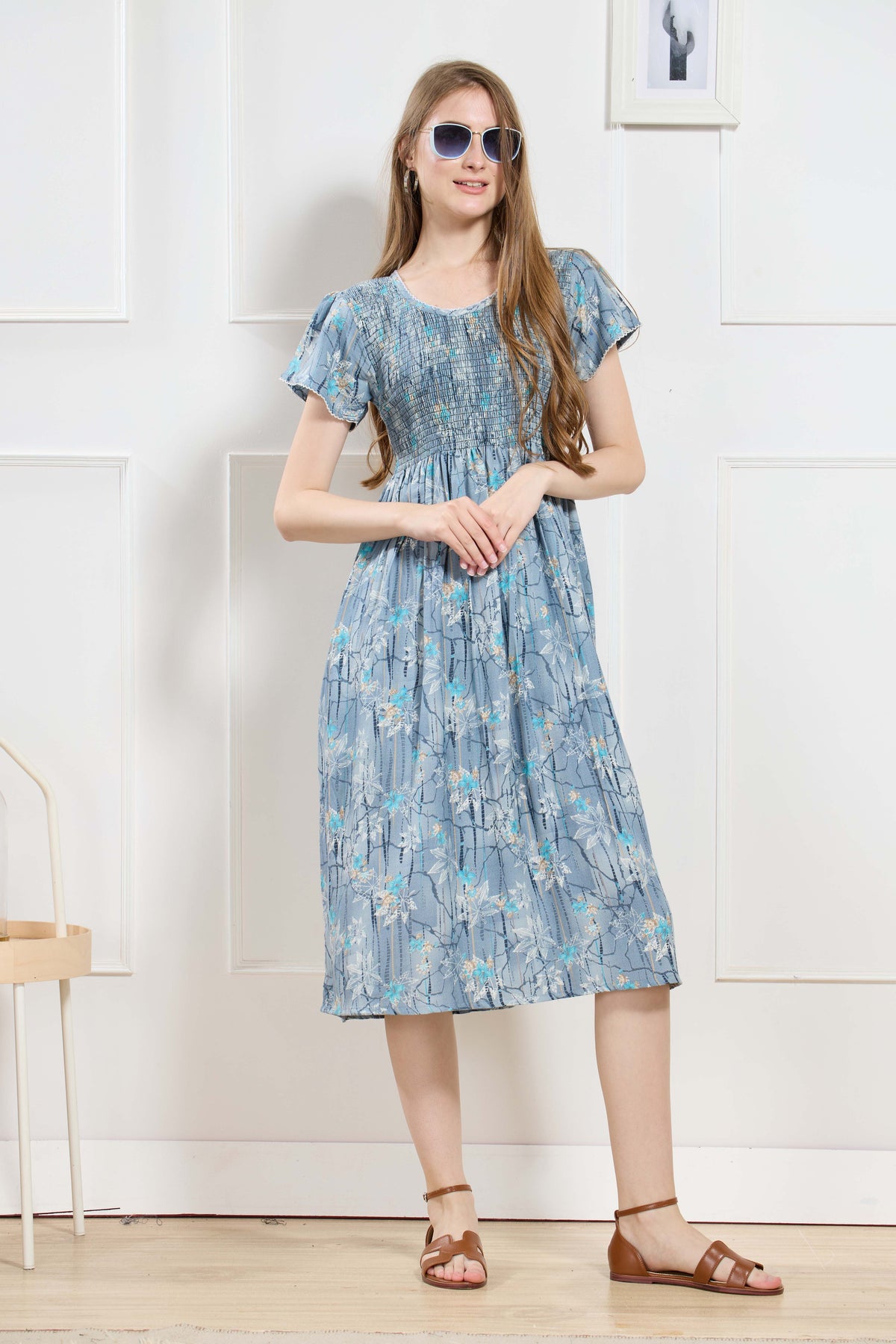 New Stylish Alpine Smocking Maxi Frock Model Nightgown for trendy Women's & Teenage Girl's (ASM)