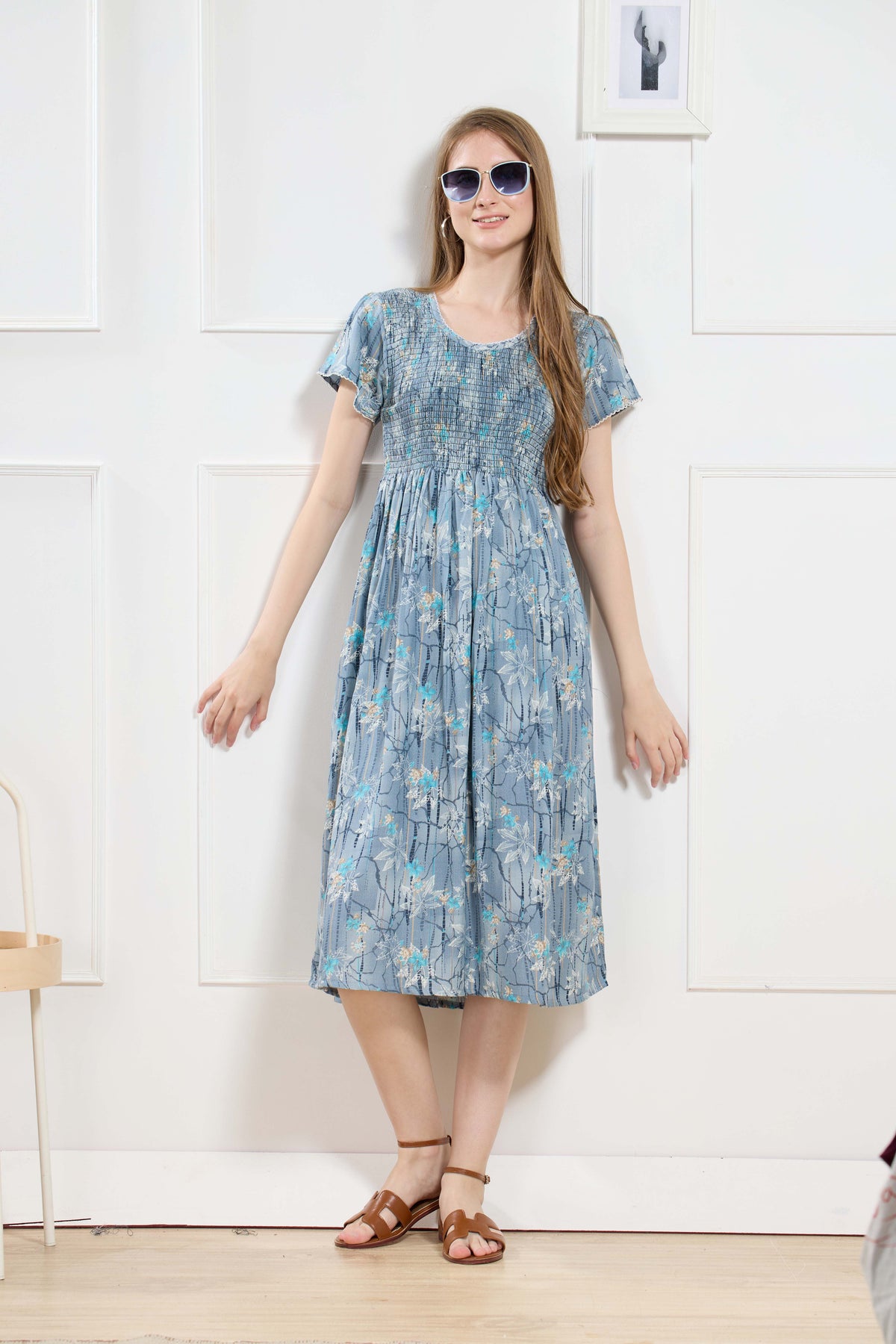 New Stylish Alpine Smocking Maxi Frock Model Nightgown for trendy Women's & Teenage Girl's (ASM)