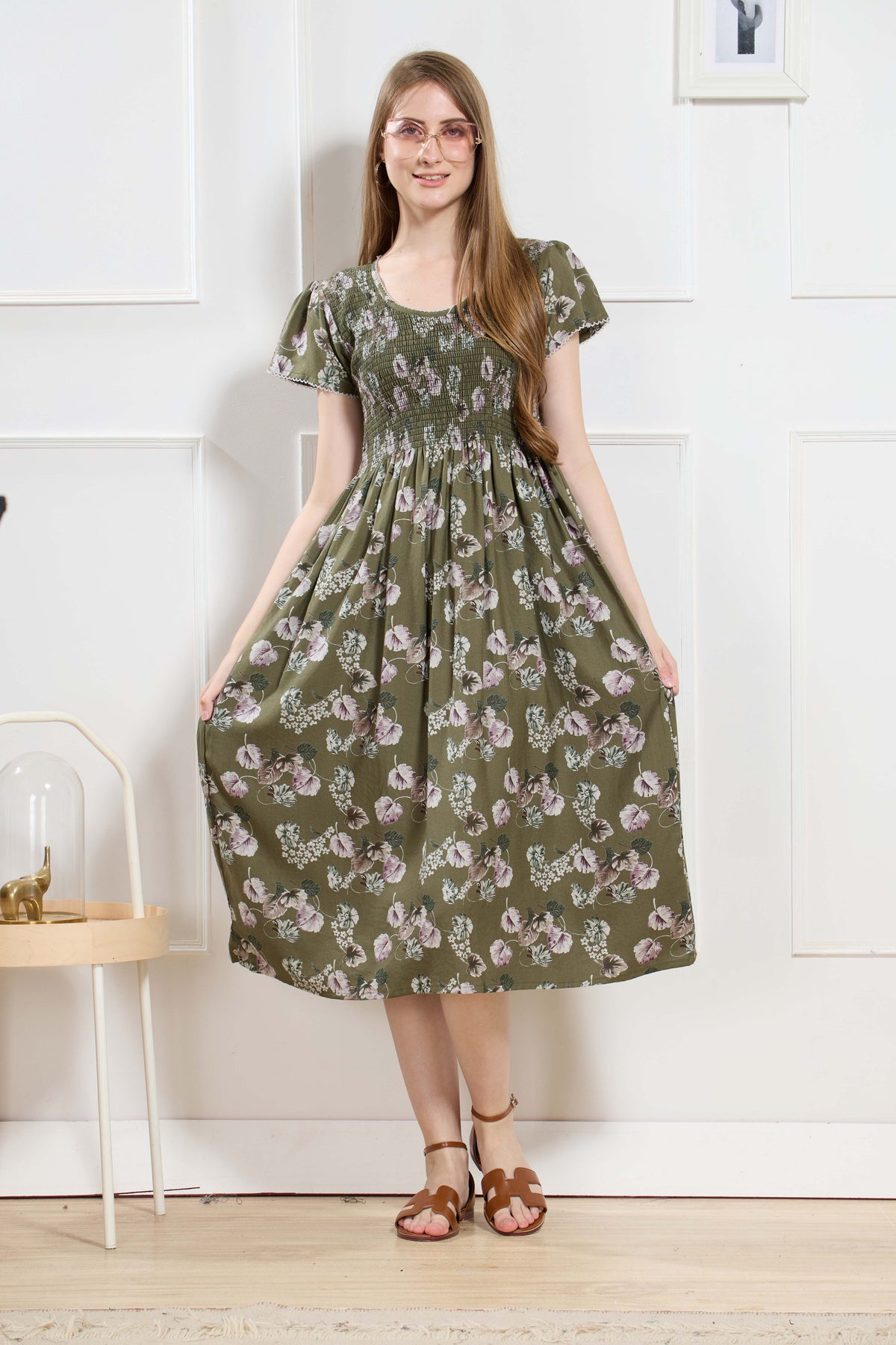 New Stylish Alpine Smocking Maxi Frock Model Nightgown for trendy Women's & Teenage Girl's (ASM)