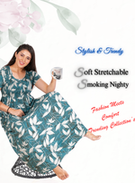 New Arrivals ONLY MINE Premium ALPINE Smokey Nighty | Beautiful Pleated Design | Side Pocket | Stylish Nighty for Trendy Women's | Your Perfect Nightwear Collection's (ALS)