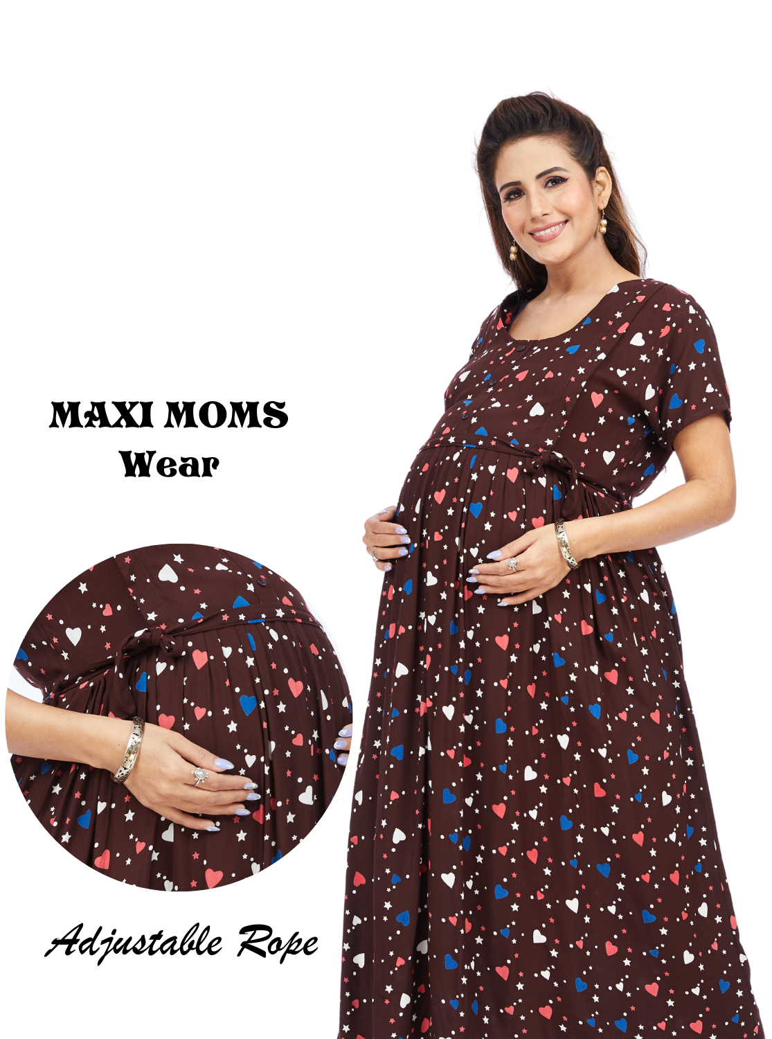 New ONLY MINE Premium MAXI Mom's Wear | Invisible Feeding Zipper | Adjustable Rope | Casual Wear | Pregnancy Wear