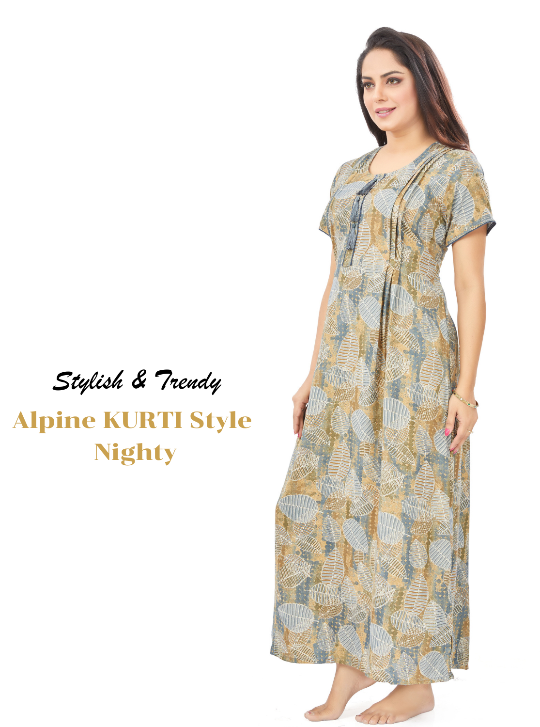 MANGAI New Premium Alpine KURTI Style | Beautiful Stylish KURTI Model | Side Pocket | Perfect Nightwear Collection's for Trendy Women's