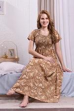 New Smocking Nighty | Stretchable Elastic Type | Beautiful Pleated Model | Side Pocket | Stylish Nighty for Stylish Women's (OM-RAH)