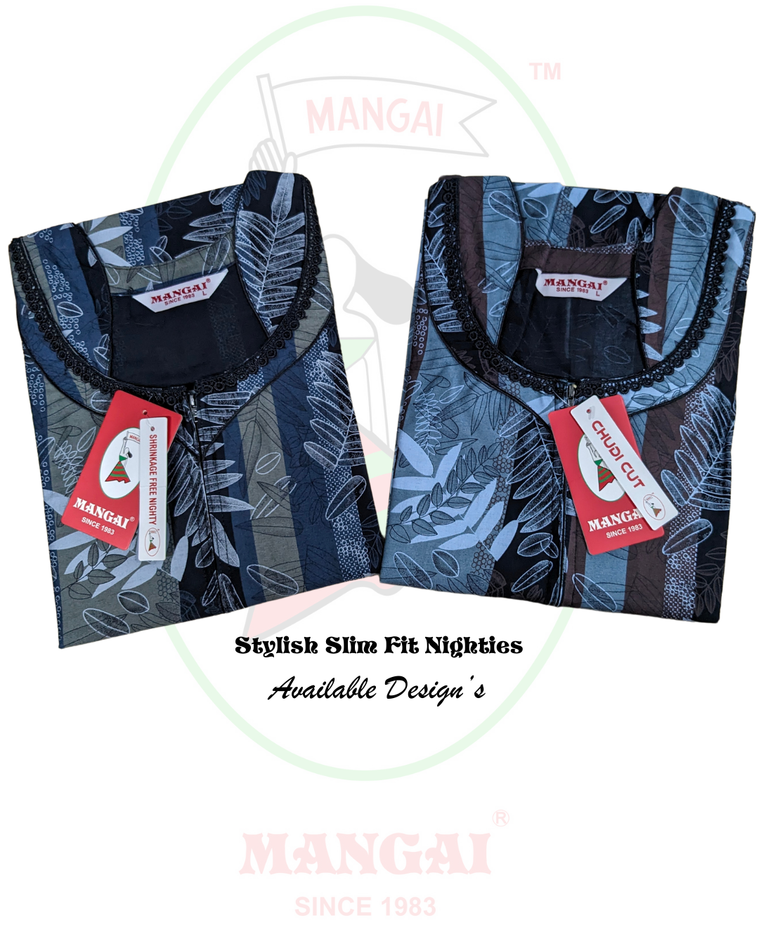 MANGAI Fresh Arrivals Regular Fit Cotton Nighties - All Over Printed Stylish Nightwear for Stylish Women | Beautiful Nighties for Stylish Women's | Shrinkage Free Nighties | New CHUDI Cut Model