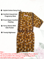 MANGAI Premium Casual Wear Cotton FROCK Model Nighties | Stylish Pleated Frock Style | Multipurpose Nighties | Casual & Pregnancy Wear | Pleated Model | Stylish Nighties for Stylish Women (PWC)