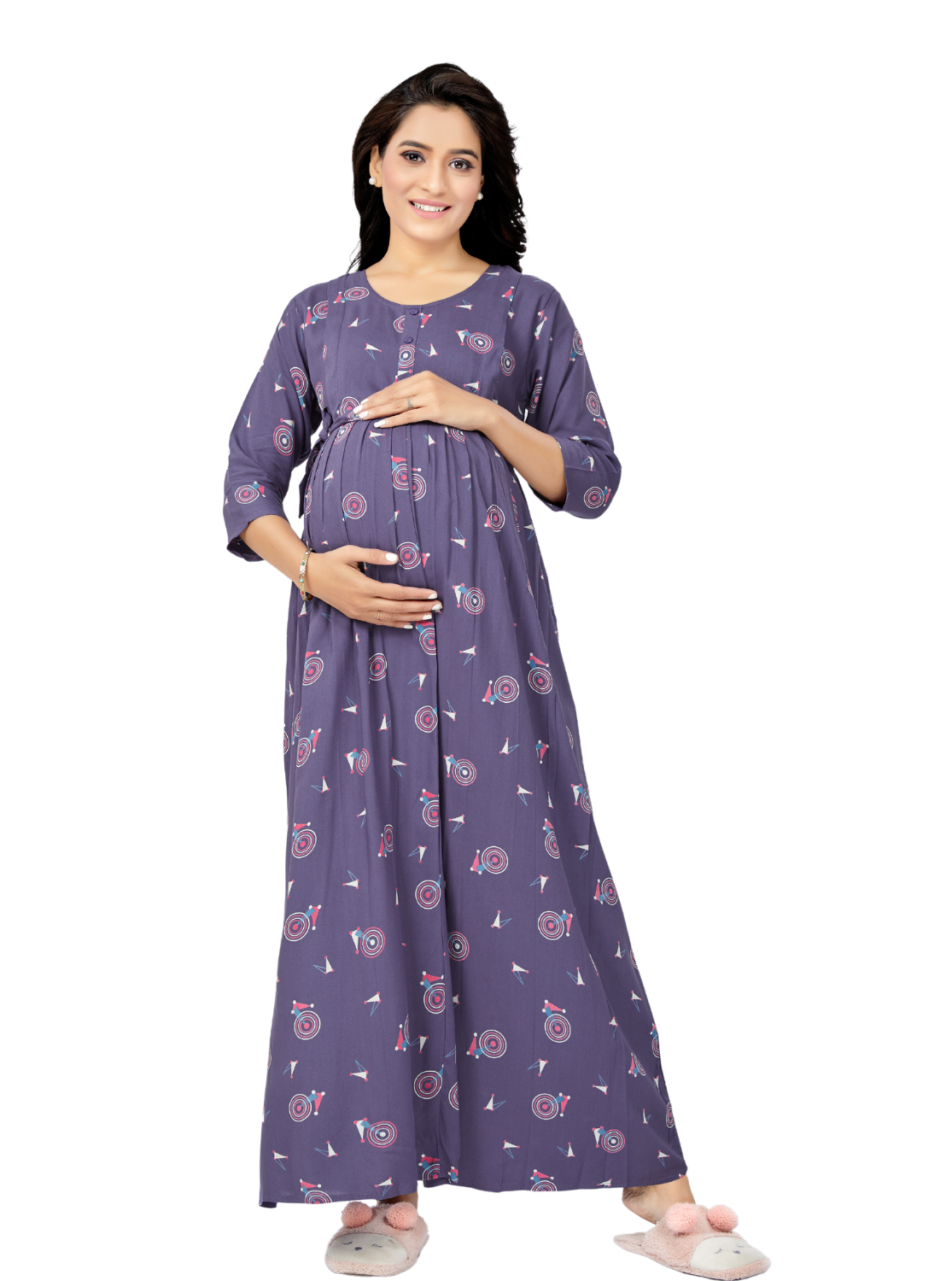 New ONLY MINE 4-IN-ONE Mom's Wear - Soft & Smooth Rayon | Maternity | Feeding | Maxi | Long Frock | Casual Wear | Perfect Maternity Collection for Pregnancy Women's