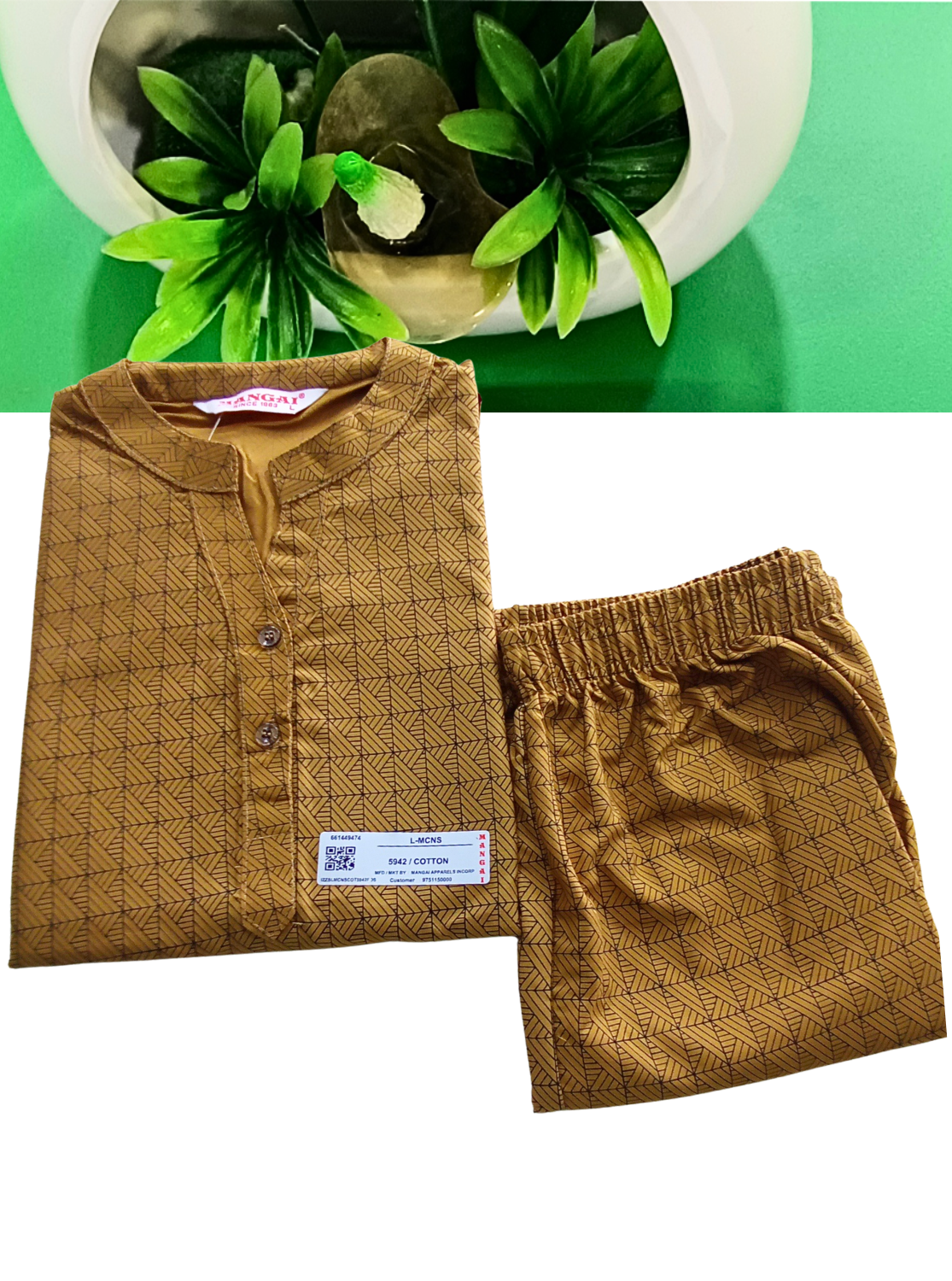 New MANGAI Stylish Cotton Night Suits for all Stylish Women's | Long Sleeve with Size Pocket Beautiful all Over Printed Elastic Waist Top & Bottom Cord Set your Perfect Nightwear Companion (MCNS)