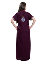 MANGAI Premium KARACHI Embroidery Nighties | Beautiful Embroidery Design's | Branded Quality | Half Sleeve | Regular Model | Stylish Nightdress for Women (KEM)