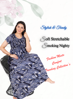 New Arrivals ALPINE Smokey Nighty | Beautiful Pleated Design | Side Pocket | Stylish Nighty for Trendy Women's | Your Perfect Nightwear Collection's (ALS)