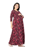 New ArrivalsONLY MINE Premium 4-IN-ONE Mom's Wear - Soft & Smooth Rayon | Maternity | Feeding | Long Frock | Casual Wear for Pregnancy Women's (4-IN-ONE-LFRK)