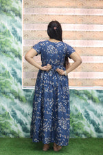 MANGAI New Alpine 3 Layer Frock for Women | Stylish Double Layer Sleeve Nighty with Fancy Neck | Back Tie Rope & Side Pocket | Flared Bottom Full Length Modern Nightwear (AFK)