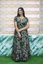 MANGAI New Alpine 3 Layer Frock for Women | Stylish Double Layer Sleeve Nighty with Fancy Neck | Back Tie Rope & Side Pocket | Flared Bottom Full Length Modern Nightwear (AFK)