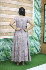 MANGAI New Alpine 3 Layer Frock for Women | Stylish Double Layer Sleeve Nighty with Fancy Neck | Back Tie Rope & Side Pocket | Flared Bottom Full Length Modern Nightwear (AFK)