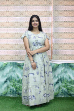 MANGAI New Alpine 3 Layer Frock for Women | Stylish Petal Sleeve Nighty with Fancy Neck | Back Tie Rope & Side Pocket | Flared Bottom Full Length Cozy Modern Nightwear (AFK)