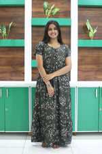 MANGAI New Alpine 3 Layer Frock for Women | Stylish Double Layer Sleeve Nighty with Fancy Neck | Back Tie Rope & Side Pocket | Flared Bottom Full Length Modern Nightwear (AFK)