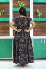 MANGAI New Alpine 3 Layer Frock for Women | Stylish Double Layer Sleeve Nighty with Fancy Neck | Back Tie Rope & Side Pocket | Flared Bottom Full Length Modern Nightwear (AFK)