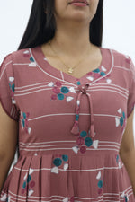 MANGAI New Alpine 3 Layer Frock for Women | Stylish Petal Sleeve Nighty with Fancy Neck | Back Tie Rope & Side Pocket | Flared Bottom Full Length Cozy Modern Nightwear (AFK)