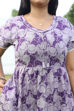 MANGAI New Alpine 3 Layer Frock for Women | Stylish Double Layer Sleeve Nighty with Fancy Neck | Back Tie Rope & Side Pocket | Flared Bottom Full Length Modern Nightwear (AFK)