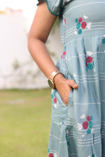 MANGAI New Alpine 3 Layer Frock for Women | Stylish Petal Sleeve Nighty with Fancy Neck | Back Tie Rope & Side Pocket | Flared Bottom Full Length Cozy Modern Nightwear (AFK)