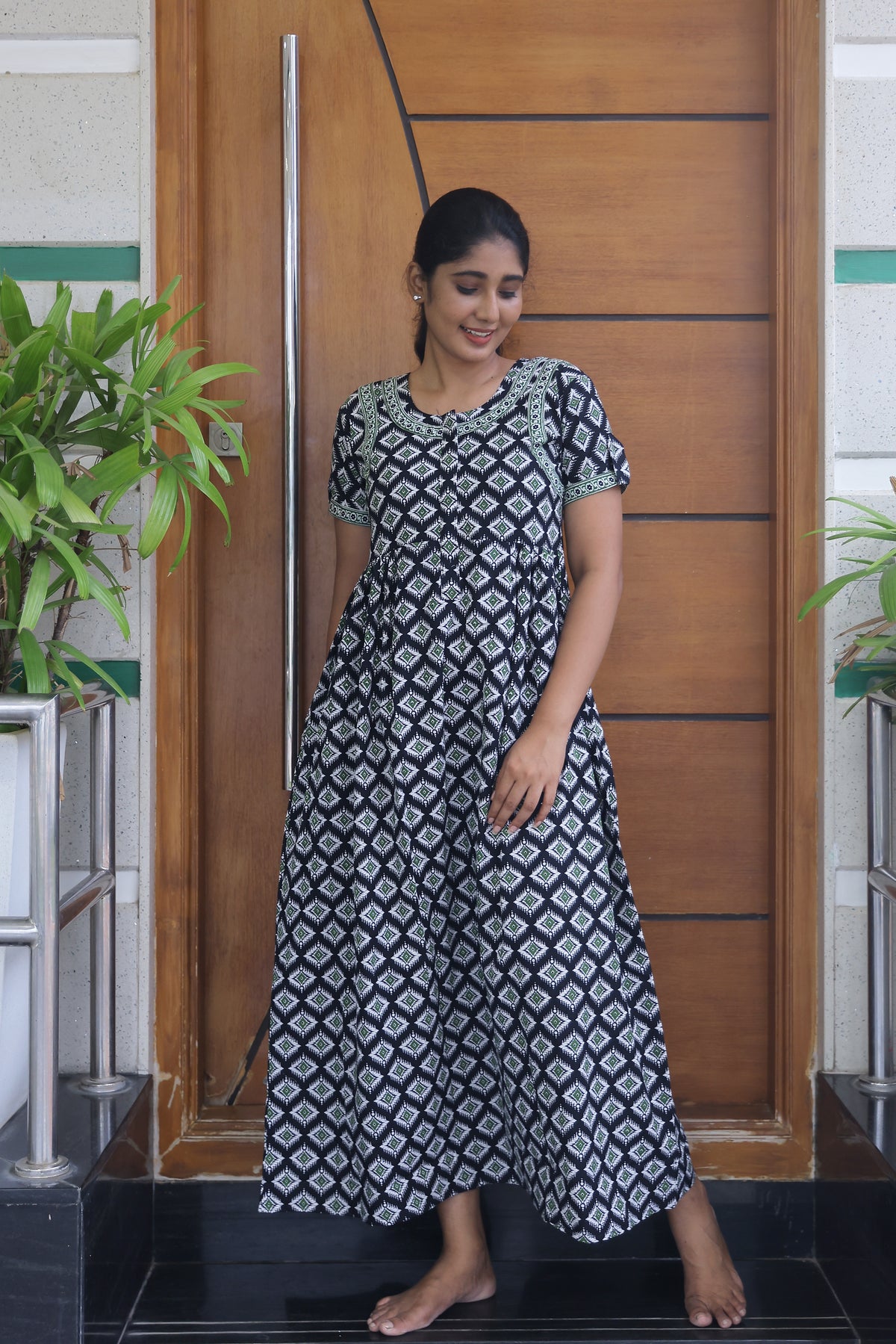 Cotton FROCK Model Casual Wear Nighties | Stylish Pleated Frock Style | Multipurpose Nighties | Pregnancy Wear | Pleated Model | Stylish Nighties for Stylish Women (MW)