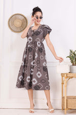 Rayon MAXI FROCK Model Nighties | Fancy Petal Sleeve | Fancy Neck & Side Pocket | Pleated Frock MAXI Style | Trendy Collection's for Stylish Women & Teenage Girl (FSF)