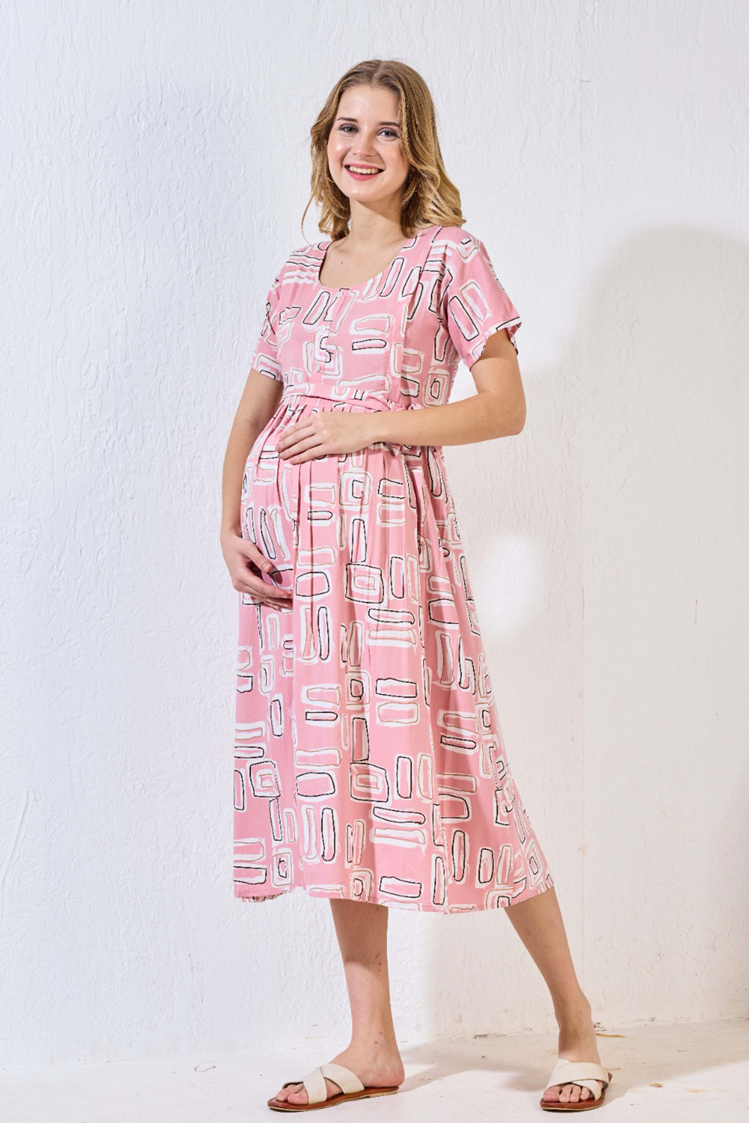 New Arrivals 4-IN-ONE MAXI Mom's Feeding & Casual Wear | Stylish Maxi Style | Invisible Feeding Zipper | Perfect Pre & Post Pregnancy Wear (FIO-MXI)