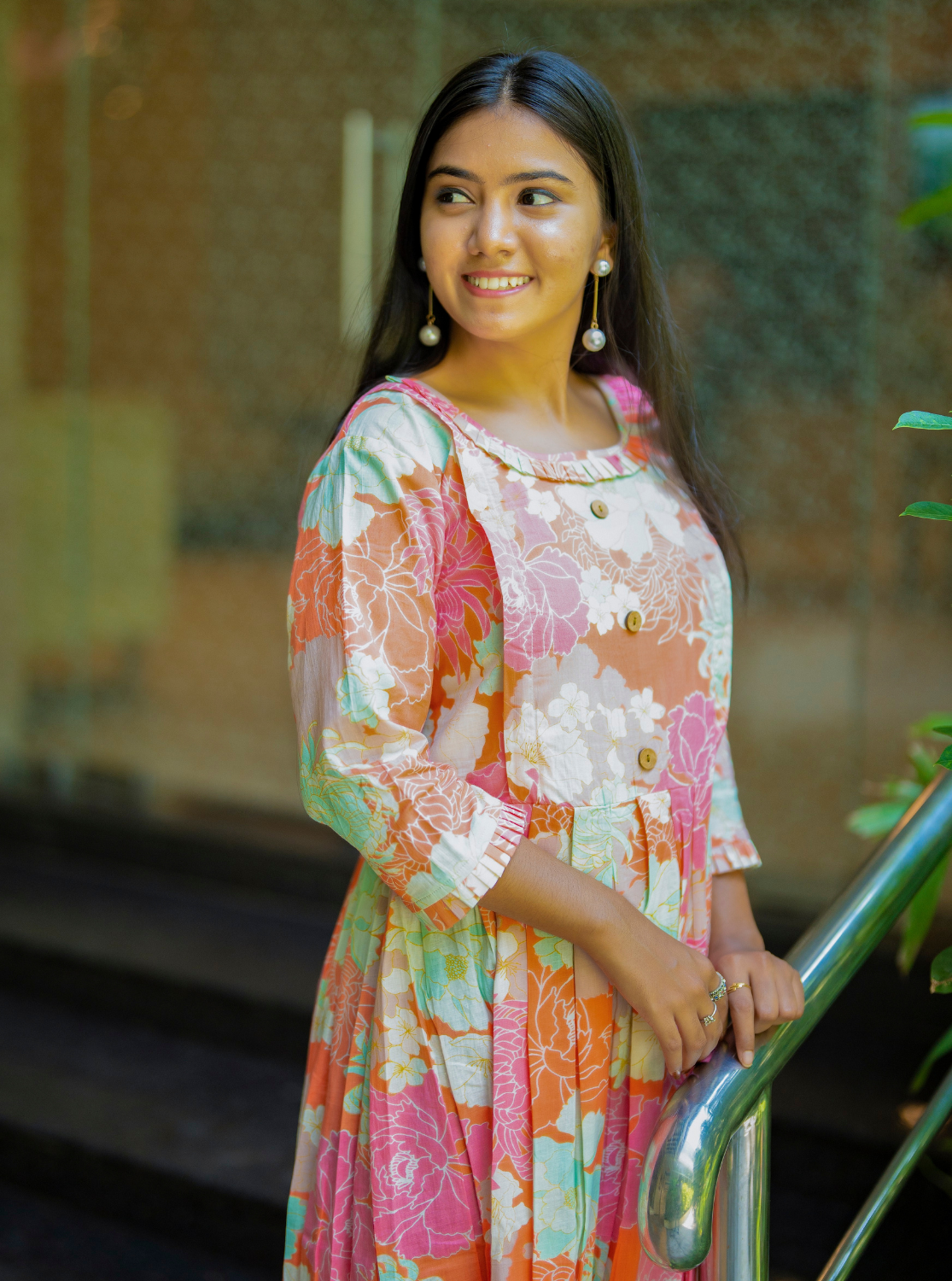 New MANGAI Cotton Printed MOM'S KURTI - Umbrella Cut Stylish Branded Mom's Kurti for Stylish Mom's | Feeding | Maternity | Casual Wear MOM'S KURTI | Latest Collection's
